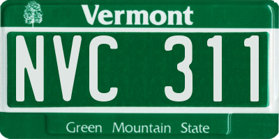 VT license plate NVC311
