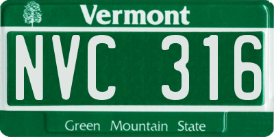 VT license plate NVC316