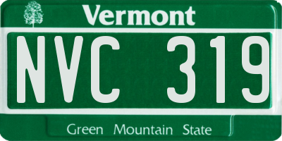 VT license plate NVC319