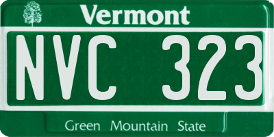 VT license plate NVC323