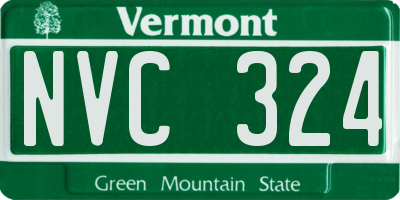 VT license plate NVC324
