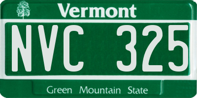 VT license plate NVC325