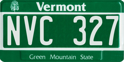 VT license plate NVC327