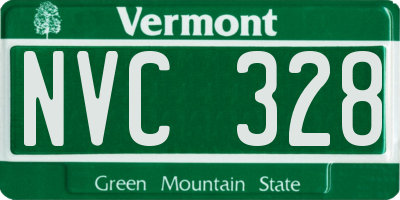 VT license plate NVC328