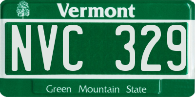 VT license plate NVC329