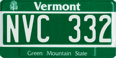VT license plate NVC332