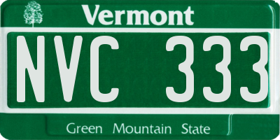 VT license plate NVC333