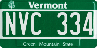 VT license plate NVC334