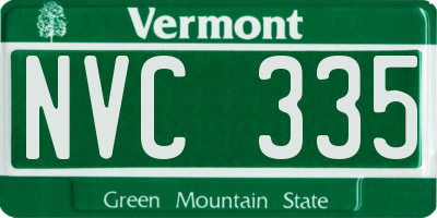 VT license plate NVC335