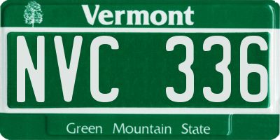 VT license plate NVC336
