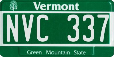 VT license plate NVC337