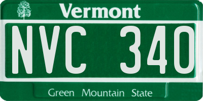 VT license plate NVC340