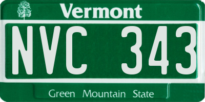 VT license plate NVC343