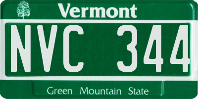 VT license plate NVC344