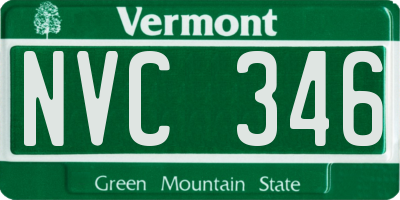 VT license plate NVC346