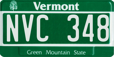 VT license plate NVC348