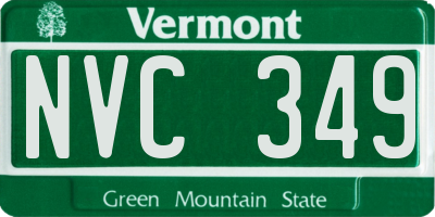 VT license plate NVC349