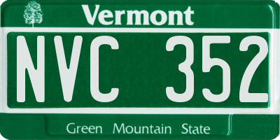 VT license plate NVC352