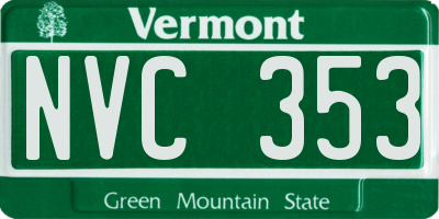 VT license plate NVC353