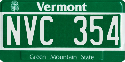 VT license plate NVC354