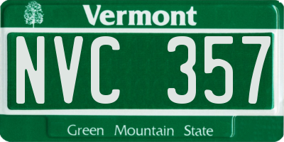 VT license plate NVC357