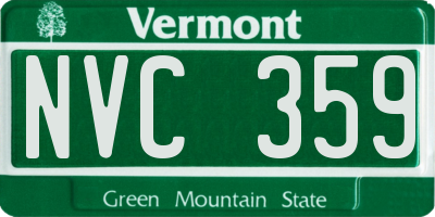 VT license plate NVC359