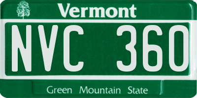 VT license plate NVC360