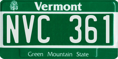 VT license plate NVC361