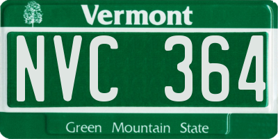 VT license plate NVC364