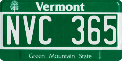 VT license plate NVC365