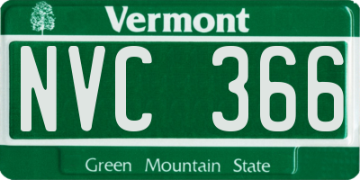 VT license plate NVC366