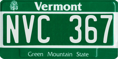 VT license plate NVC367