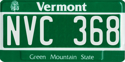 VT license plate NVC368