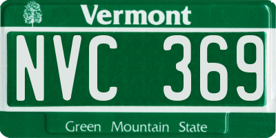 VT license plate NVC369