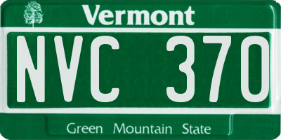 VT license plate NVC370