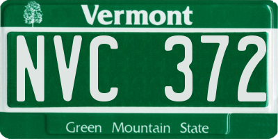 VT license plate NVC372