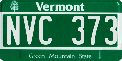 VT license plate NVC373