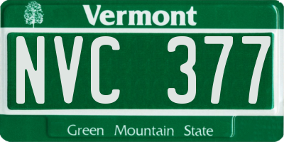 VT license plate NVC377