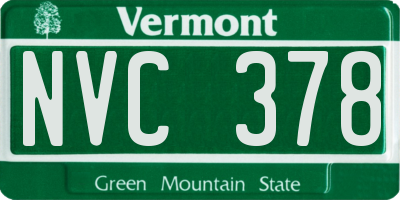 VT license plate NVC378
