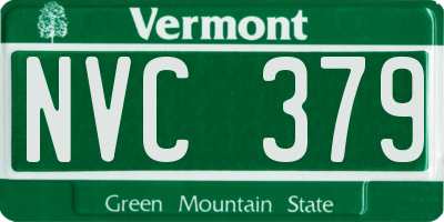 VT license plate NVC379