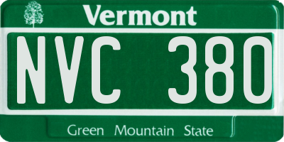 VT license plate NVC380
