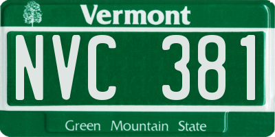 VT license plate NVC381