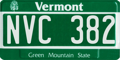 VT license plate NVC382