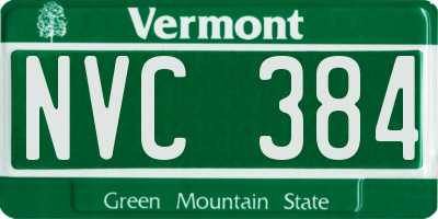 VT license plate NVC384