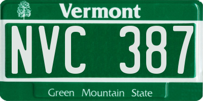 VT license plate NVC387