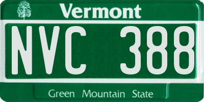 VT license plate NVC388