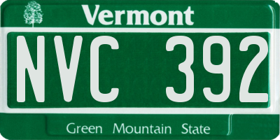 VT license plate NVC392