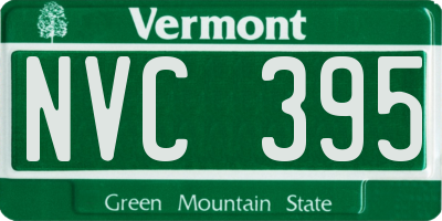 VT license plate NVC395
