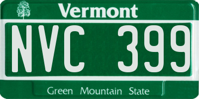 VT license plate NVC399