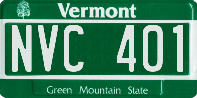 VT license plate NVC401